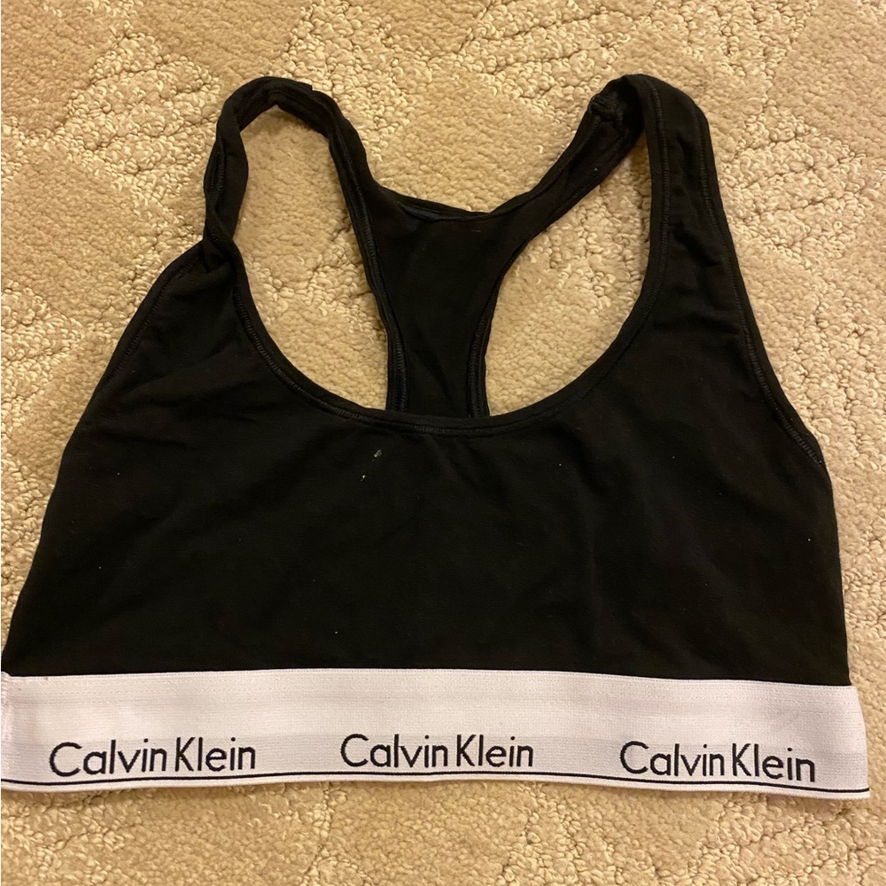 Calvin Klein unlined bralette in black